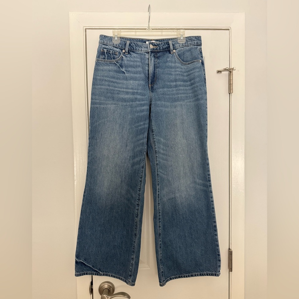 LOFT Wide Leg Mid Rise Jeans